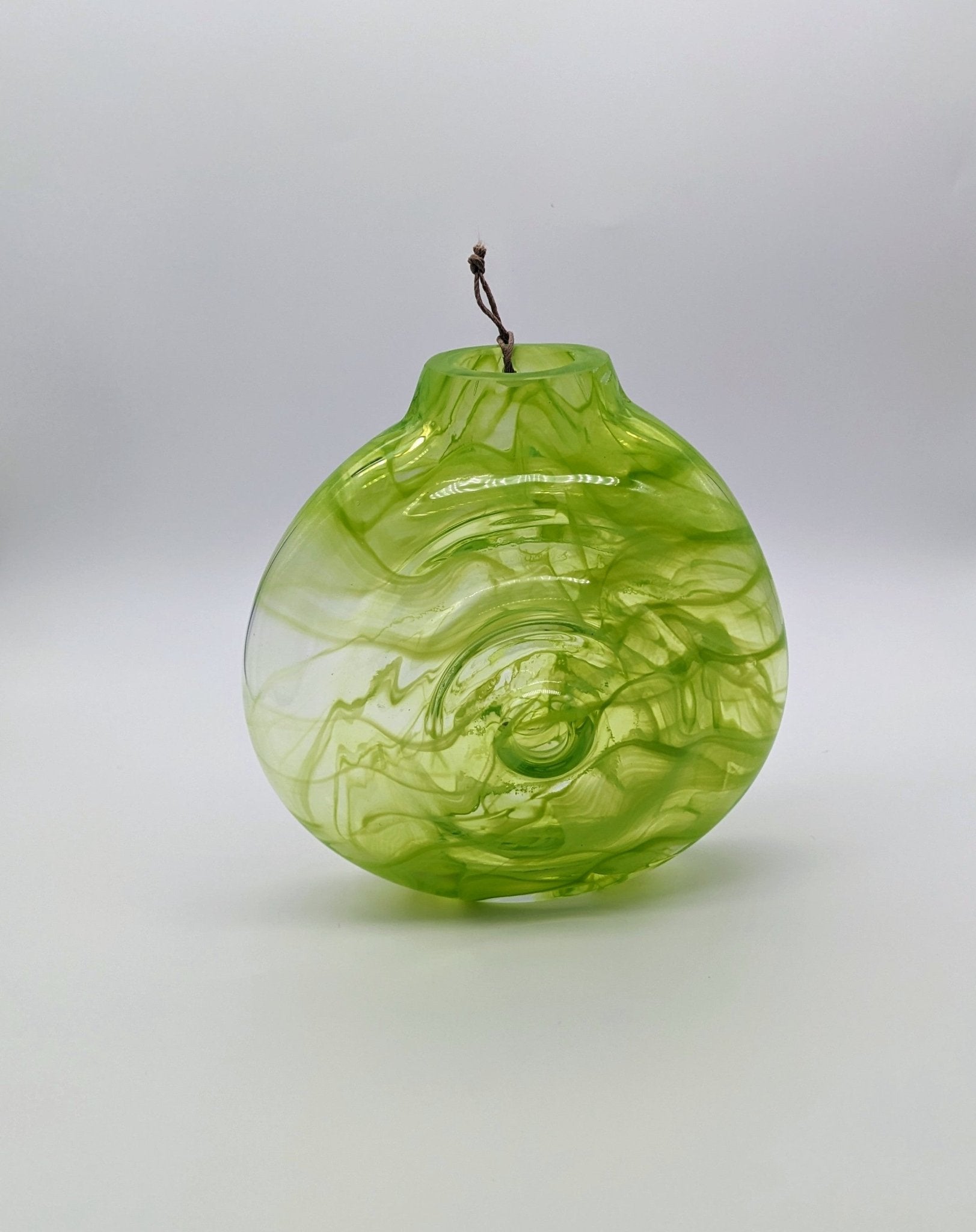 Chartreuse Green Hanging Ripple Vase - Aware House