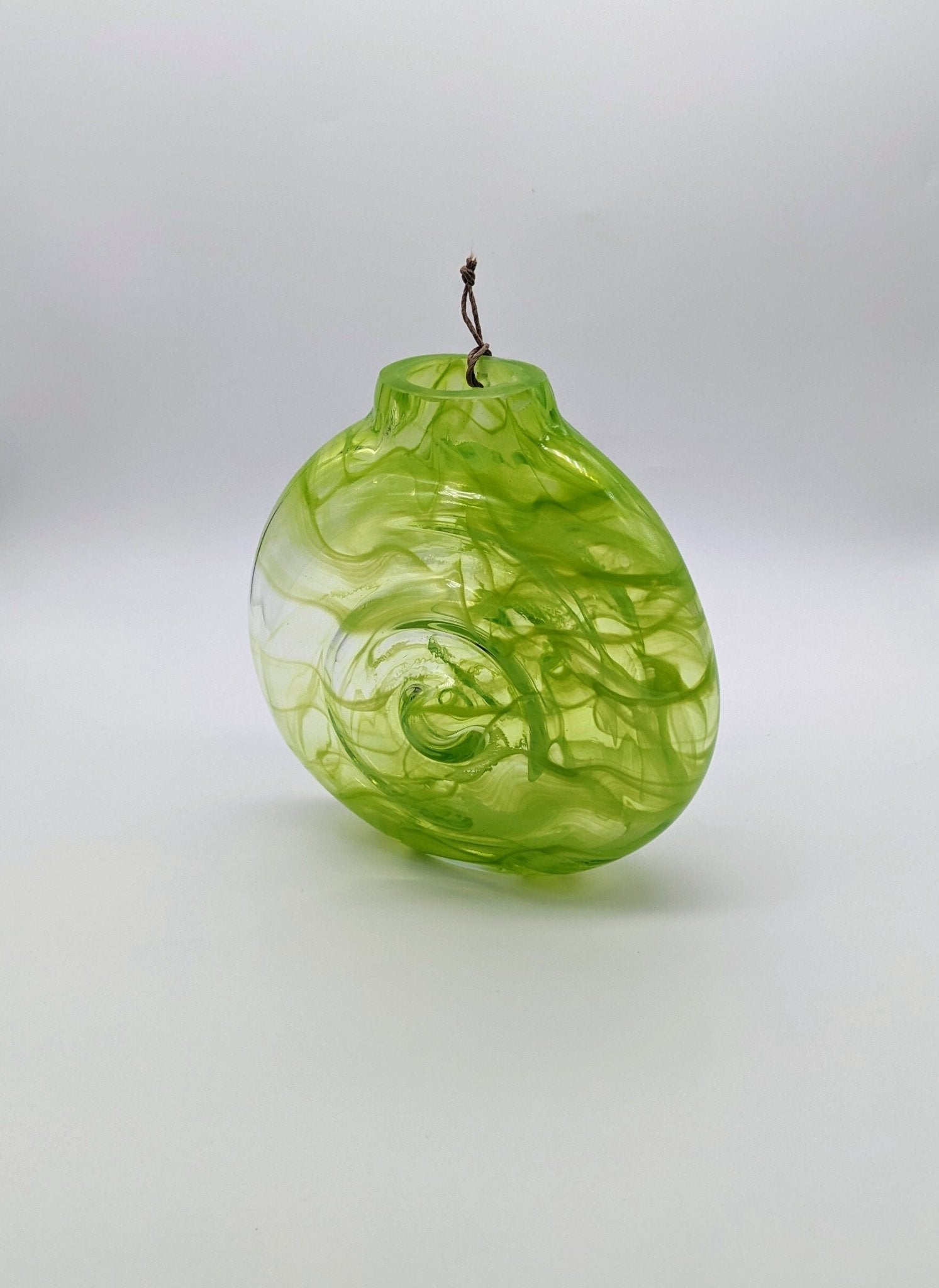 Chartreuse Green Hanging Ripple Vase - Aware House
