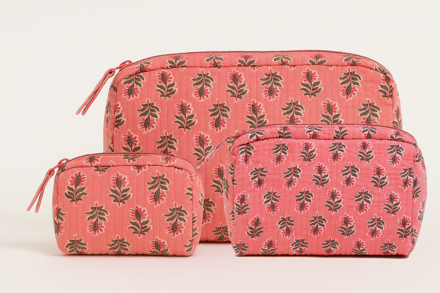 Pink Field Cosmetic Bag-zoom-1
