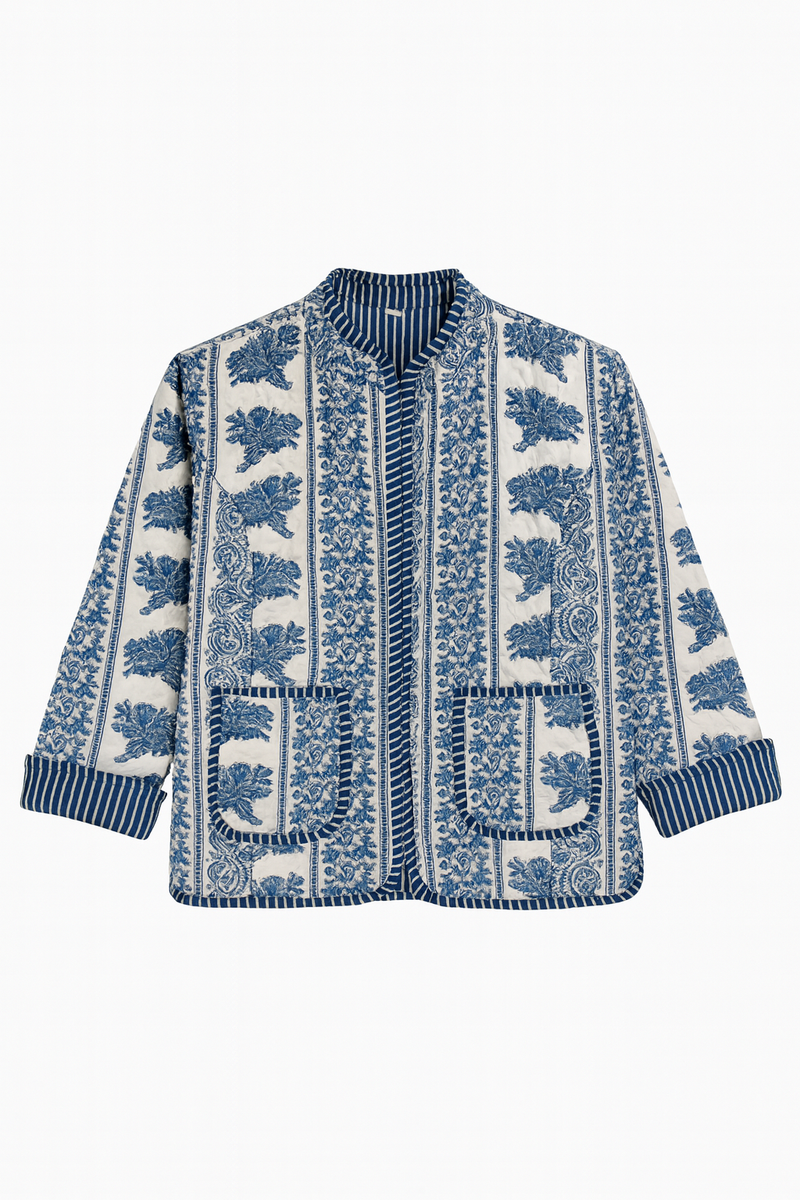 The Charlotte Jacket in Blue Bouquet-zoom-