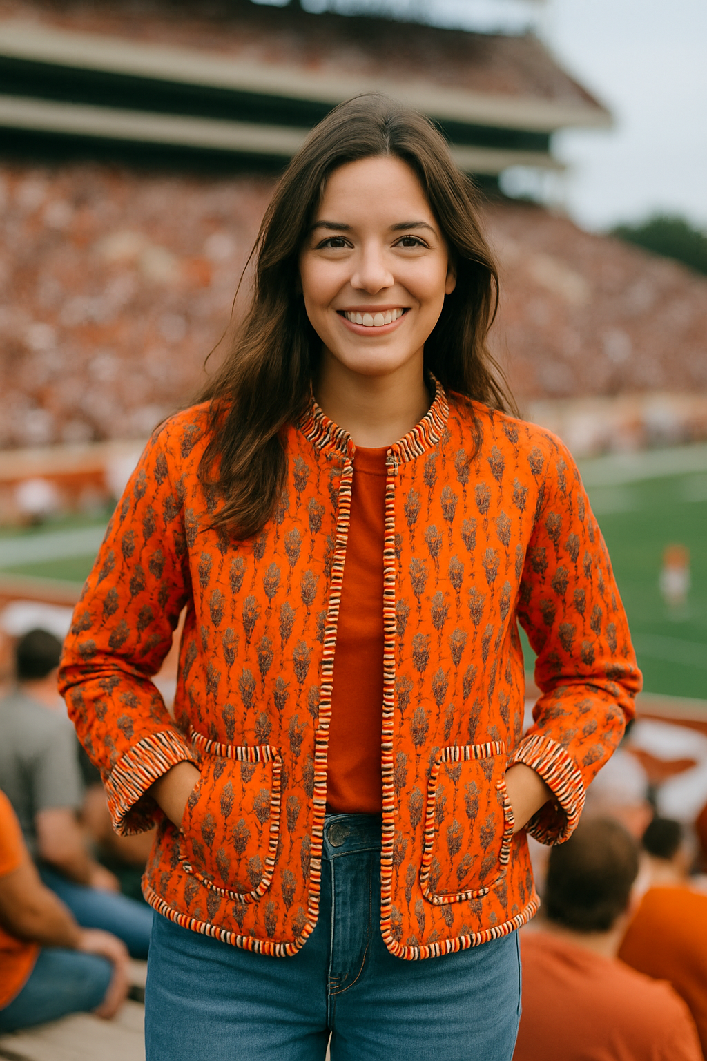 The Charlotte Jacket in Poppy Orange