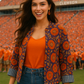 The Charlotte Jacket in Purple and Orange Blossom