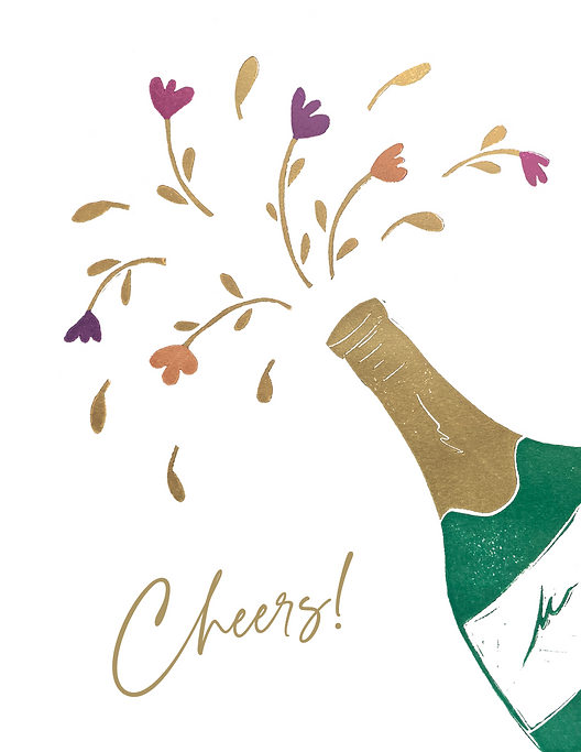 Champagne Cheers Celebration Greeting Card