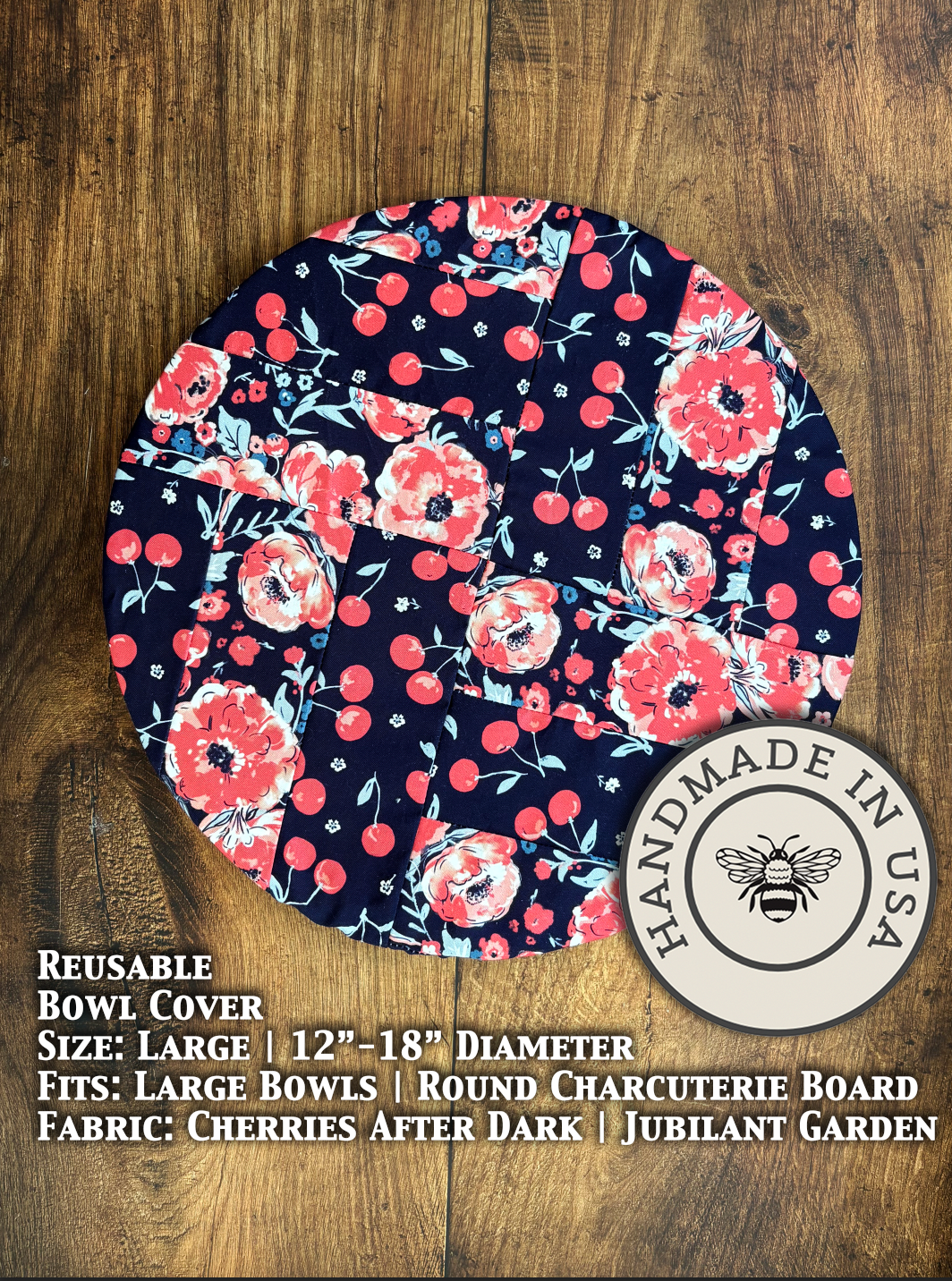 Large Reusable Cotton Bowl Cover | Eco-Friendly Kitchen Cover-zoom-18
