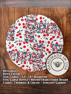 Large Reusable Cotton Bowl Cover | Eco - Friendly Kitchen Cover - Aware House - Five Oaks Farm - 