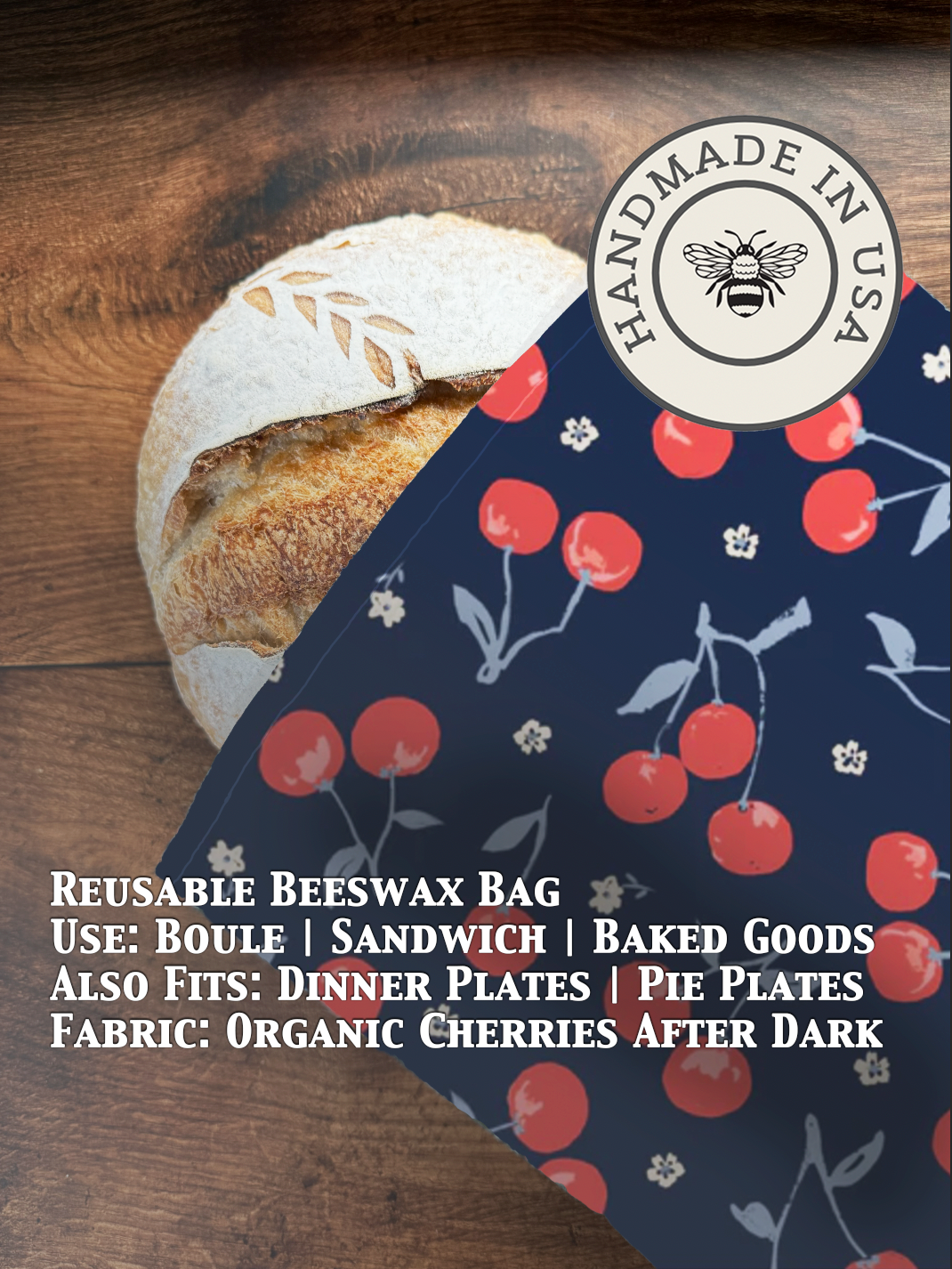 Beeswax Bread Bag | Reusable Cotton Food Storage Bag-zoom-57