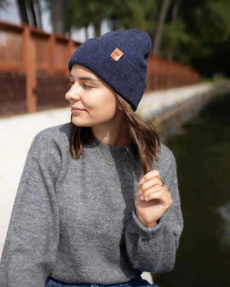 Classic Cuffed Beanie, Denim Blue-zoom-