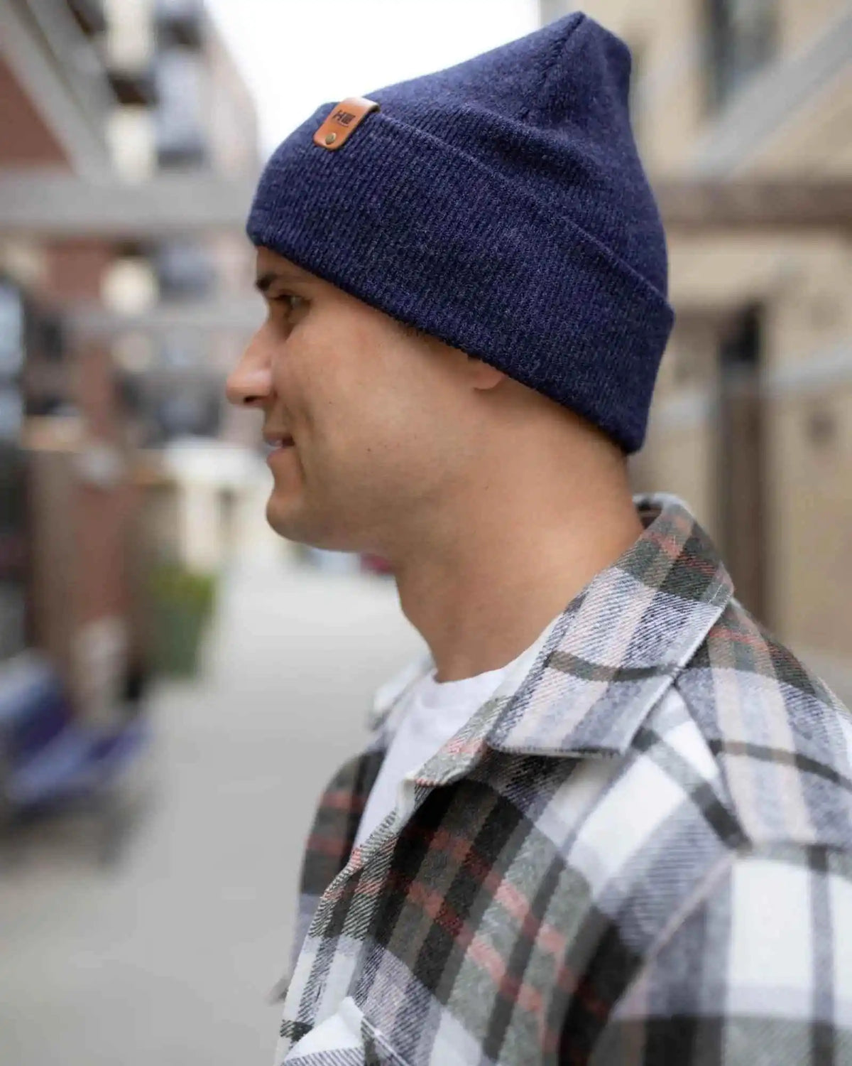 Classic Cuffed Beanie, Denim Blue - Aware House - HAAKWEAR USA -