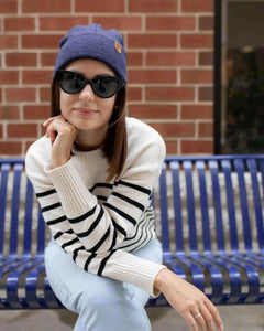 Classic Cuffed Beanie, Denim Blue - Aware House - HAAKWEAR USA -