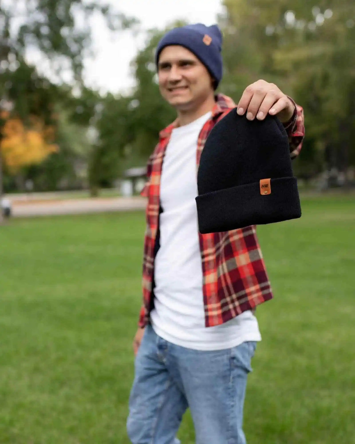 Classic Cuffed Beanie, Denim Blue - Aware House - HAAKWEAR USA -