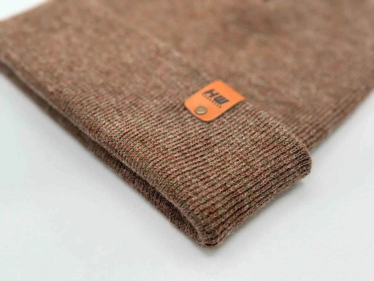 Classic Fusion Cuffed Beanie, Burgundy and Green - Aware House - HAAKWEAR USA -