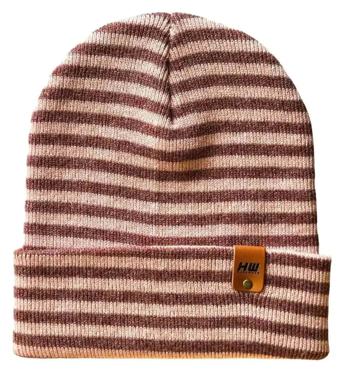 Classic RoRo Cuffed Beanie, Burgundy and Pink-1