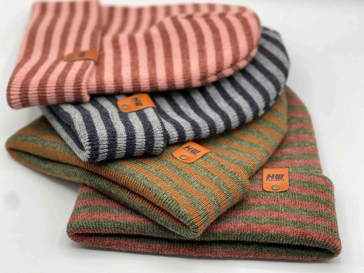 Classic RoRo Cuffed Beanie, Burgundy and Pink-zoom-4