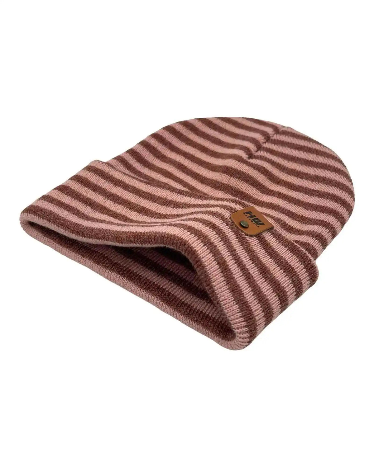 Classic RoRo Cuffed Beanie, Burgundy and Pink-zoom-2