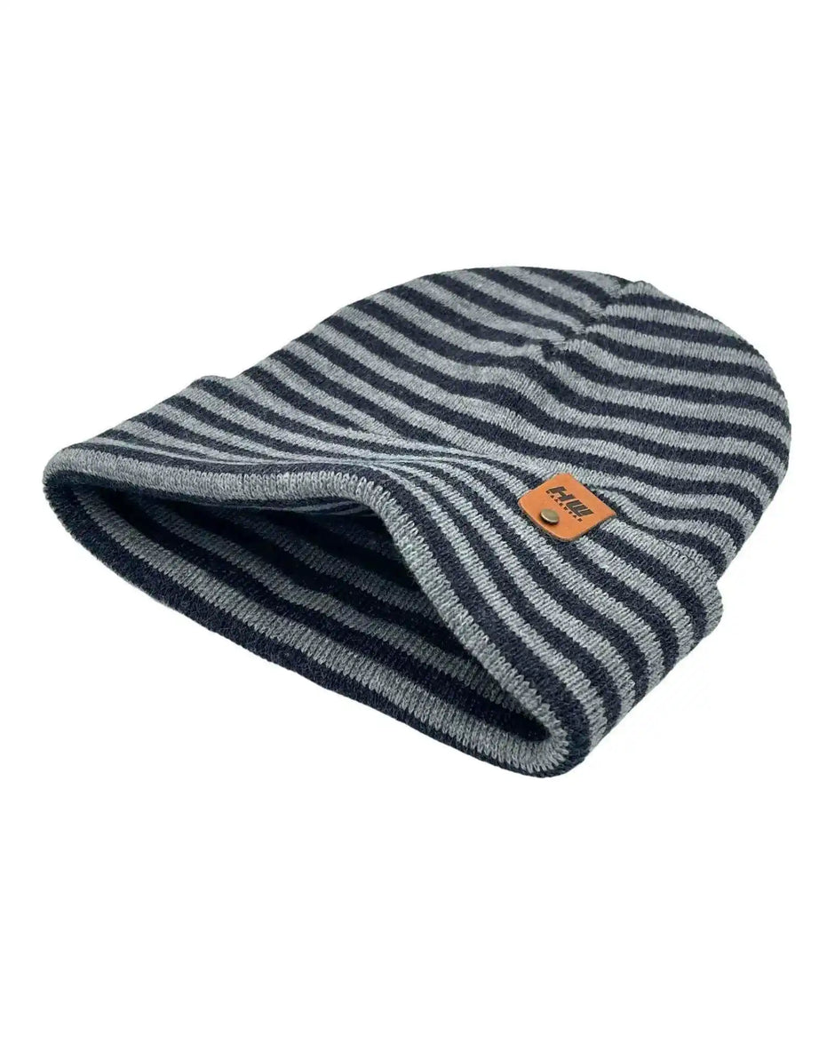 Classic RoRo Cuffed Beanie, Gray and Denim Blue - Aware House - HAAKWEAR USA -