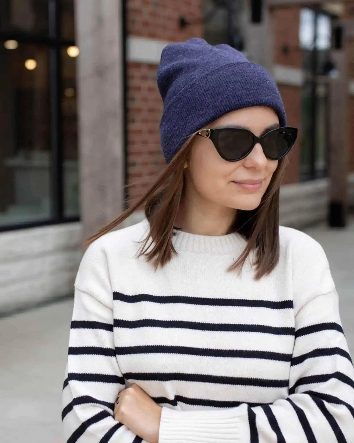 Classic Silent Cuffed Beanie, Denim Blue - Aware House - HAAKWEAR USA -