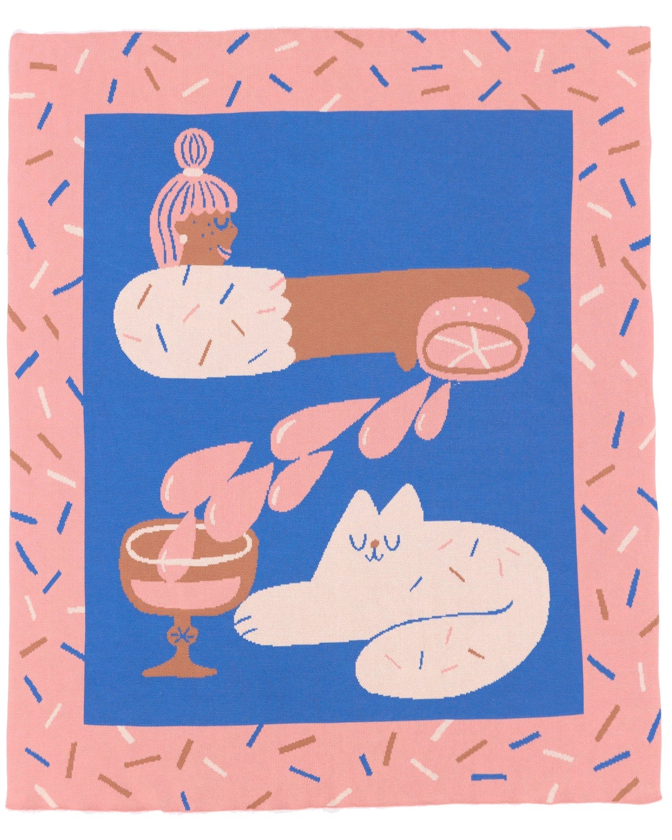 Cocktail Cat Throw Blanket