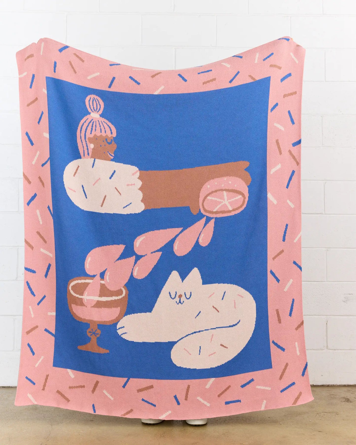 Cocktail Cat Throw Blanket