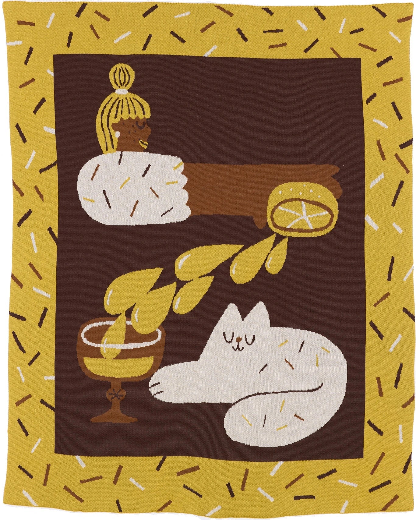 Cocktail Cat Throw Blanket