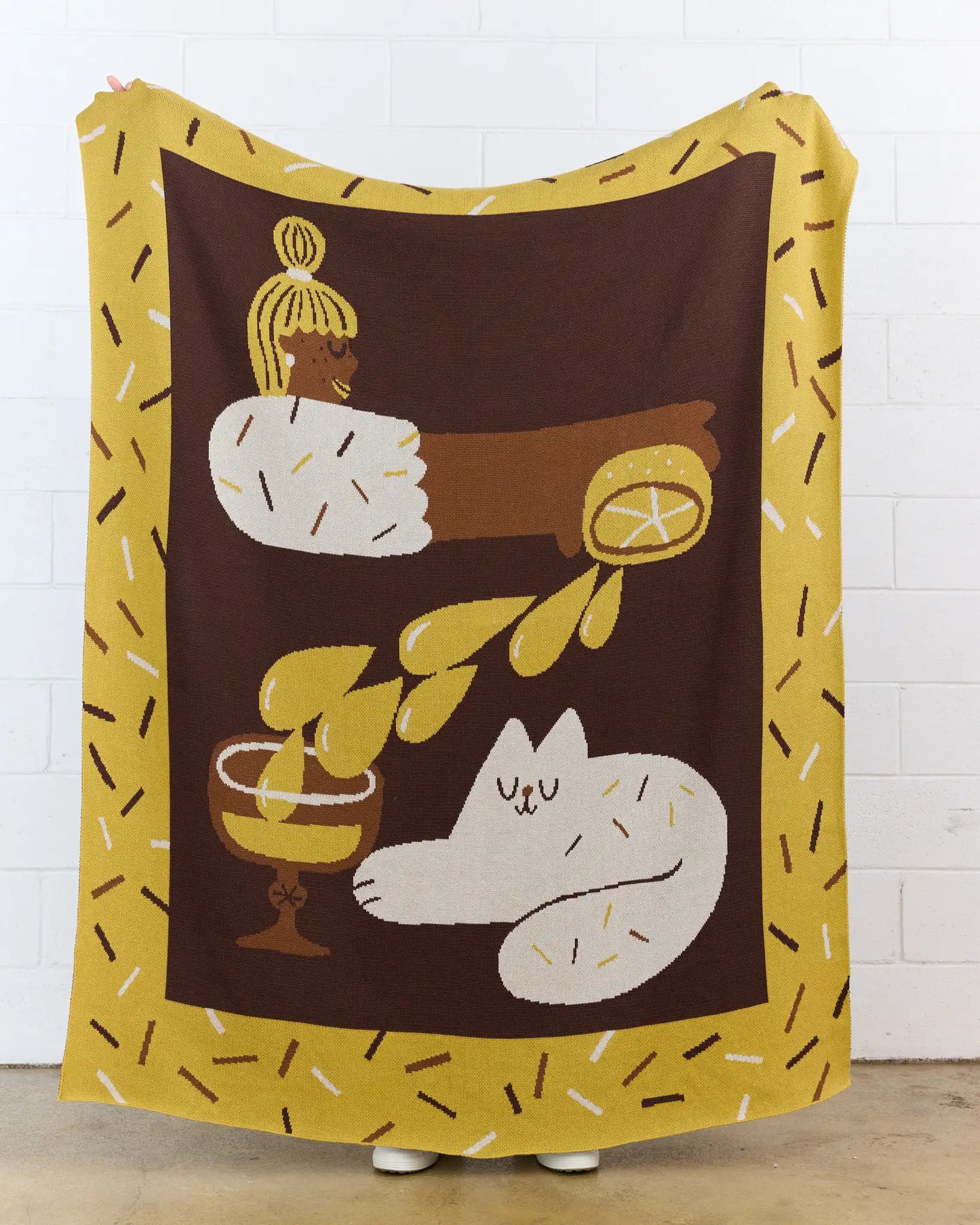 Cocktail Cat Throw Blanket