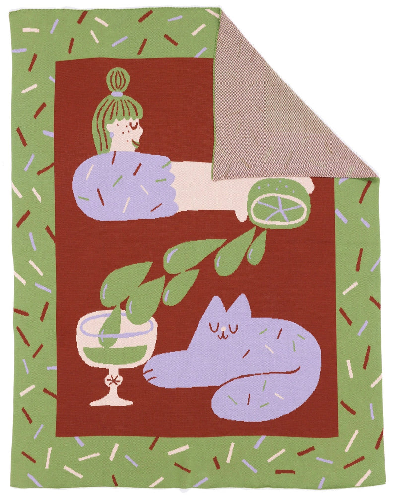 Cocktail Cat Throw Blanket-zoom-