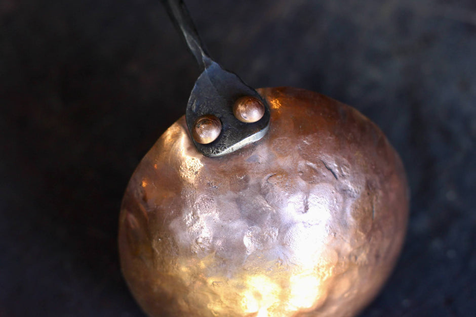 Copper and Steel Ladle - Leaf Handle