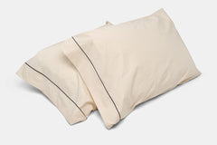 Cotton Bed Pillowcases with Classic Piping Design - Aware House - American Blossom Linens -