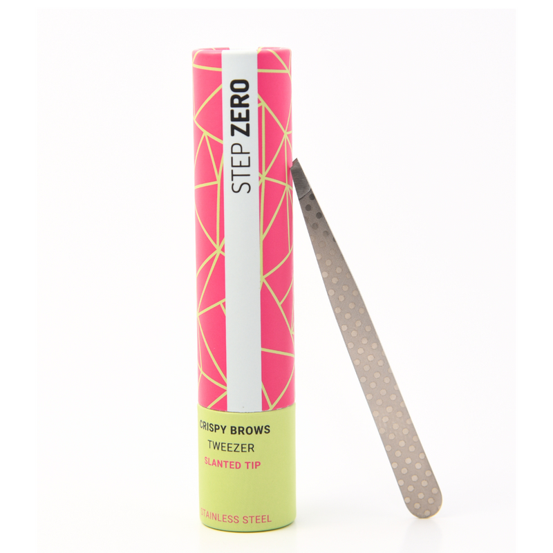 Crispy Brows Slanted Tweezer | Steel Pattern Variety-zoom-