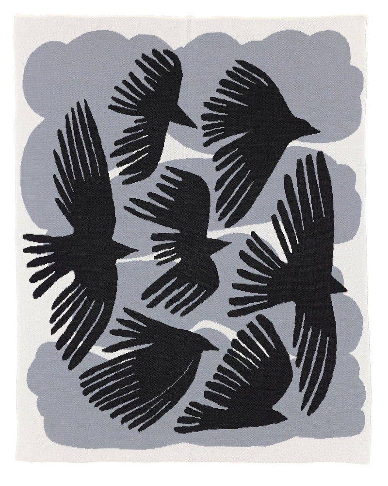 Crows Throw Blanket-zoom-