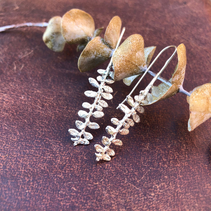 Cape Breton Fern Earrings | Recycled Sterling Silver-zoom-