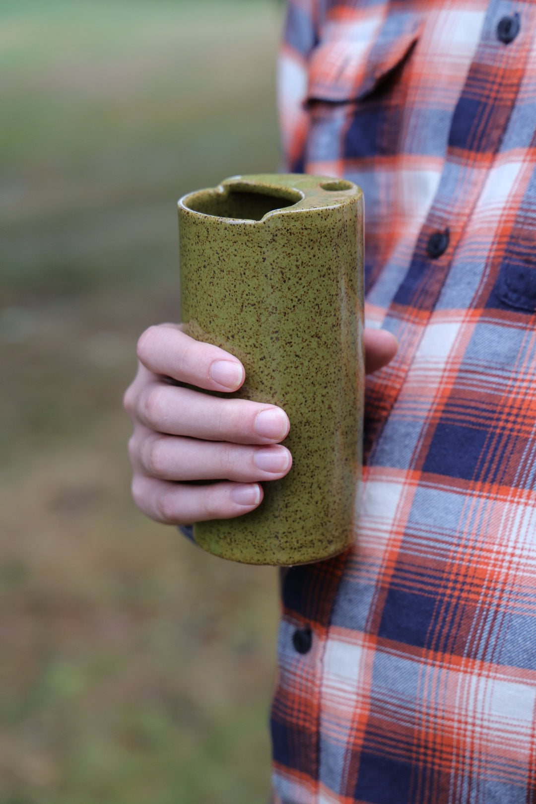Crescent Moon Travel Mug | Olive Green Stoneware-5