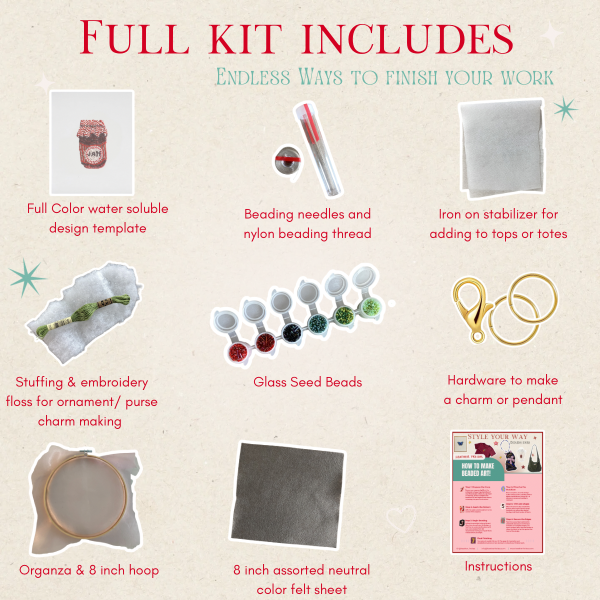 Strawberry Jam Beaded Art Kit