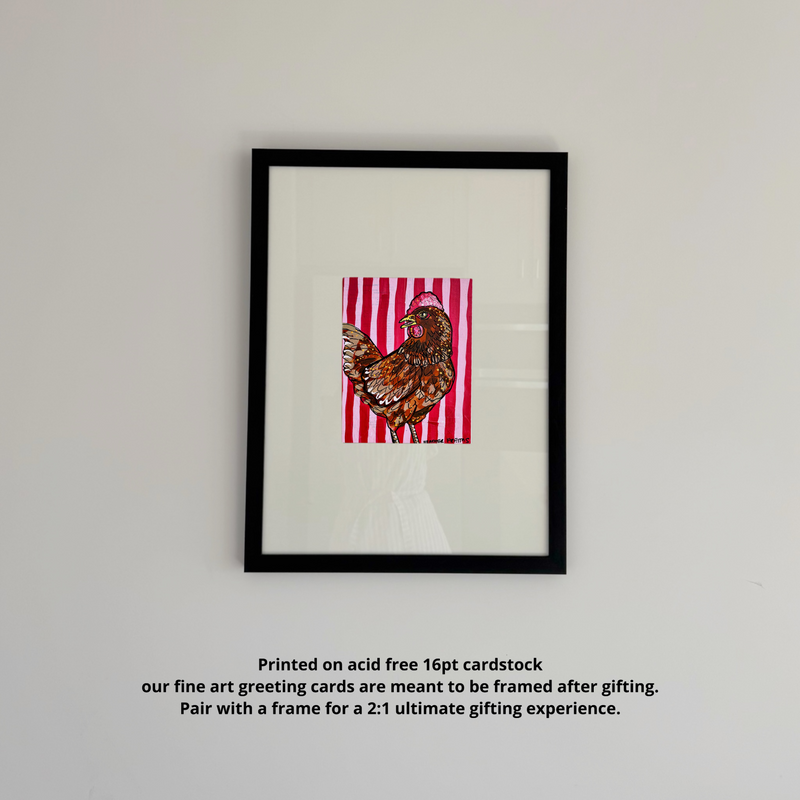 Brown Chicken Greeting Card Fine Art Print-zoom-