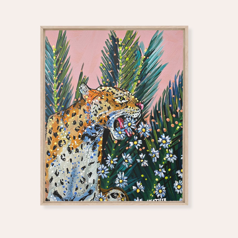 Jaguar Daisy | Framed Fine Art Canvas Print | Multiple Sizes-zoom-