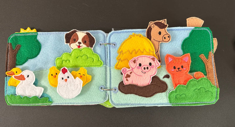 Farm Animal Quiet Book | Interactive Finger Puppet Activity Book-zoom-
