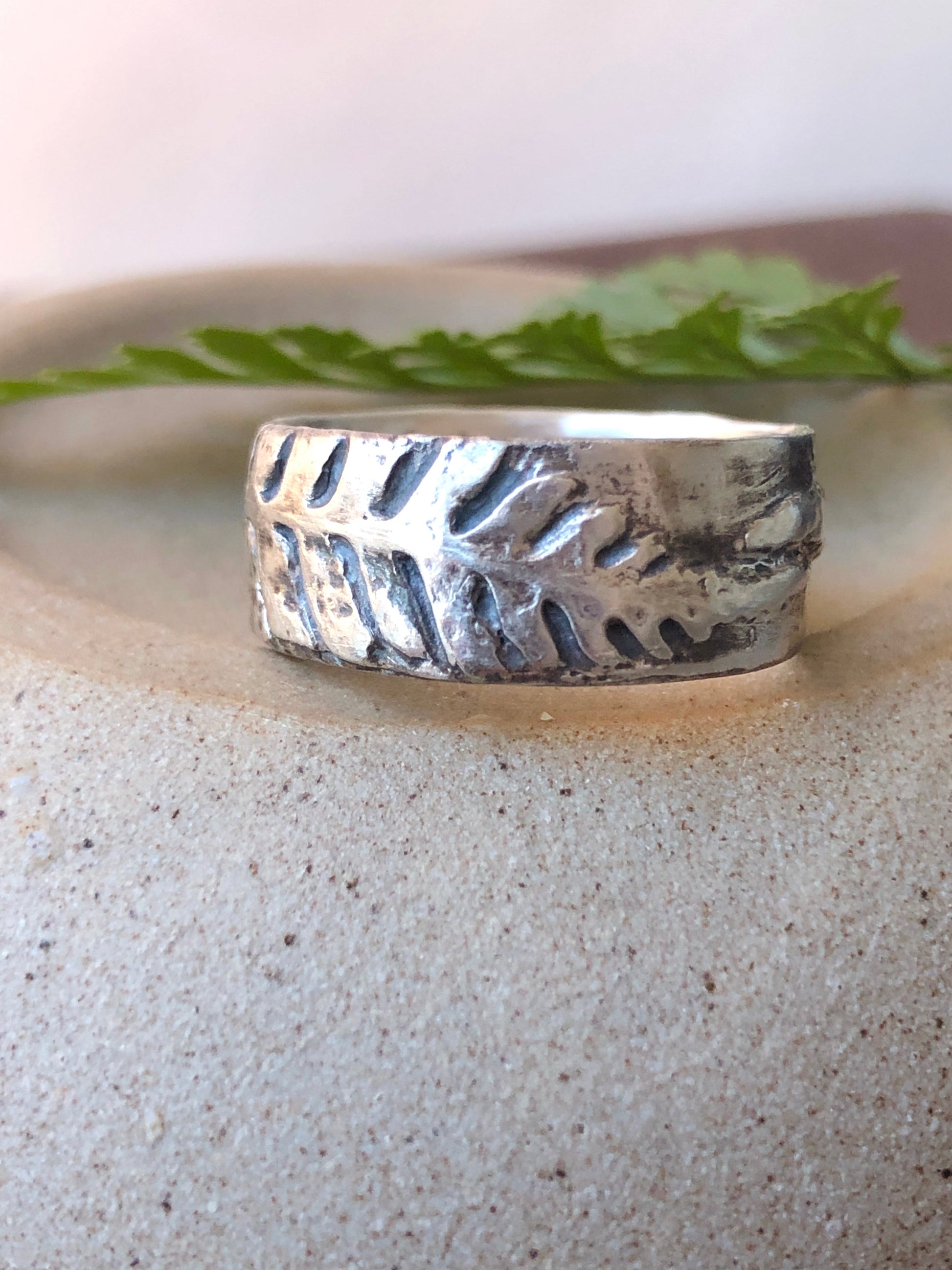 Fern Ring Band | Recycled Sterling Silver-6