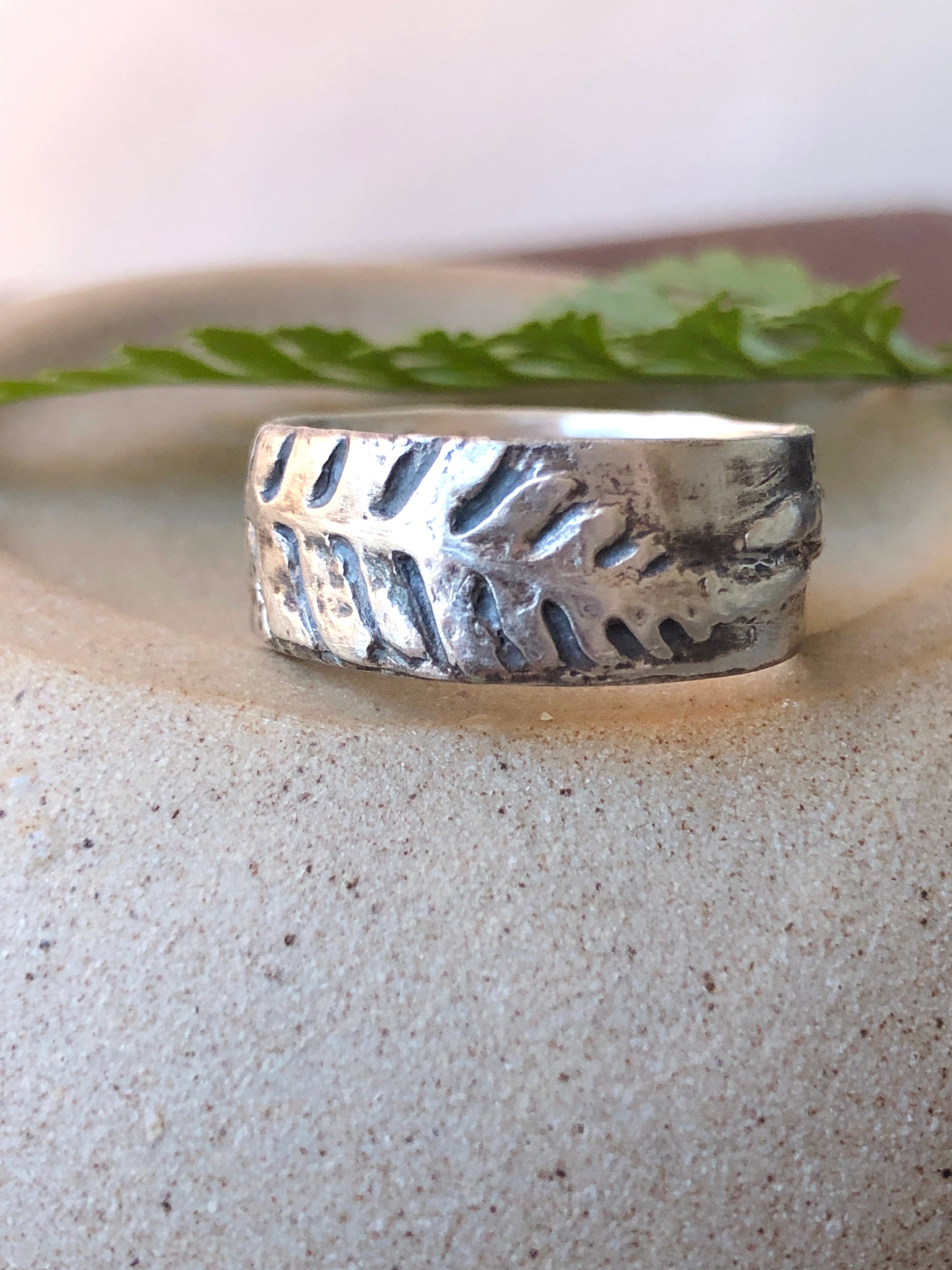 Fern Ring Band | Recycled Sterling Silver-zoom-6