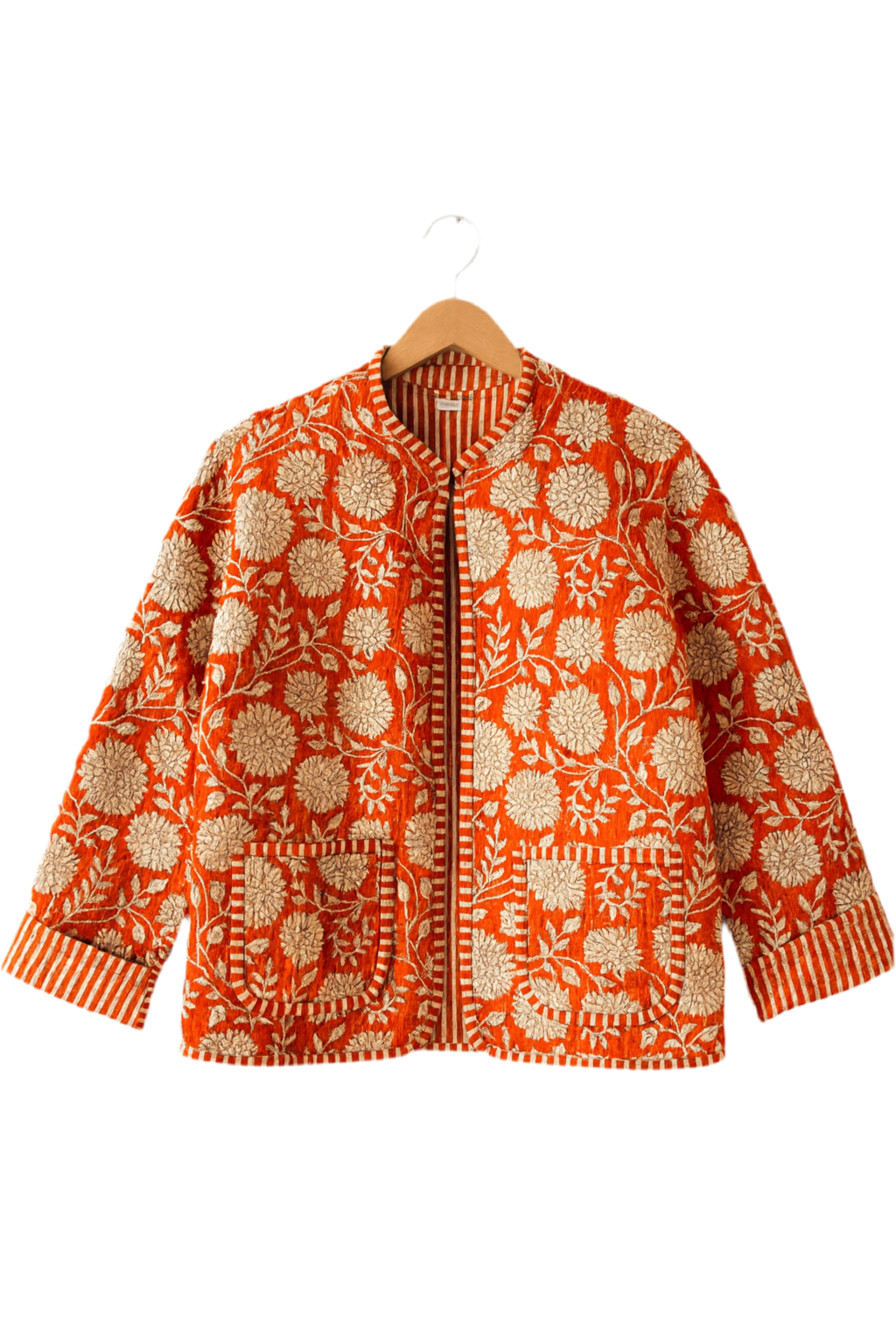The Charlotte Jacket in Orange Floral-zoom-1