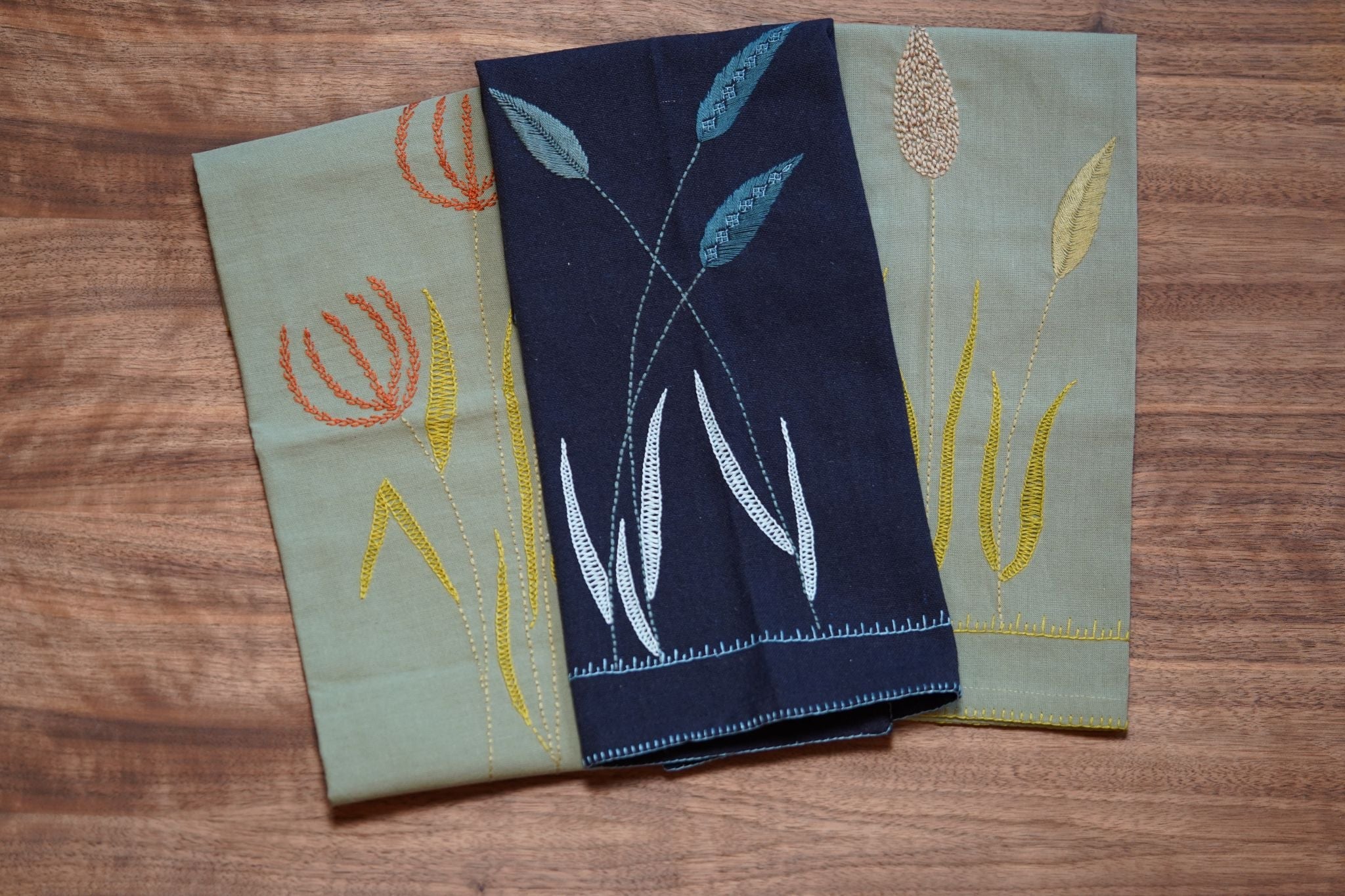 Botanical Threads Embroidered Napkins | Set of Two-zoom-3