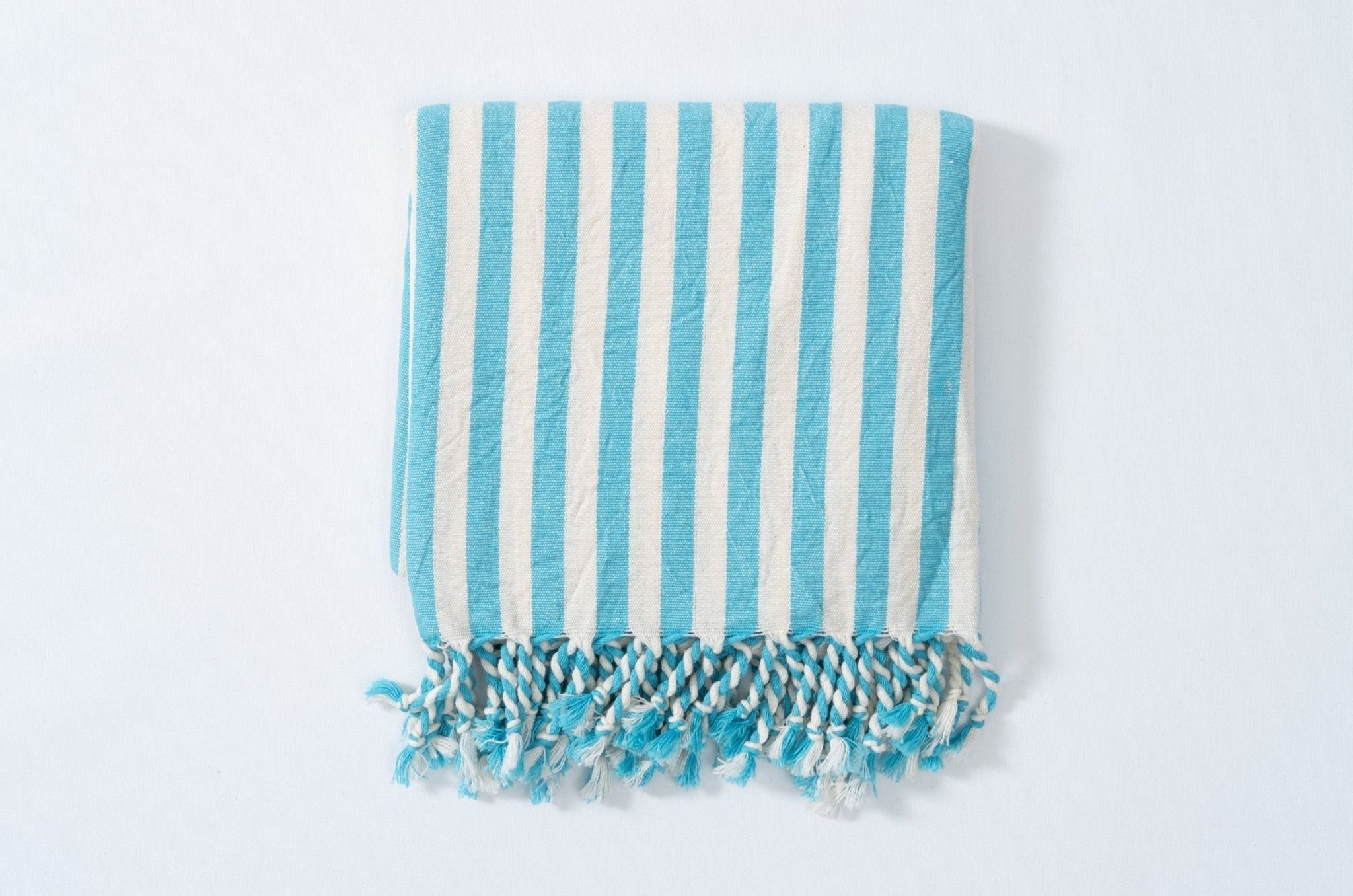 Girit Turquoise Cotton Linen Towel - Aware House