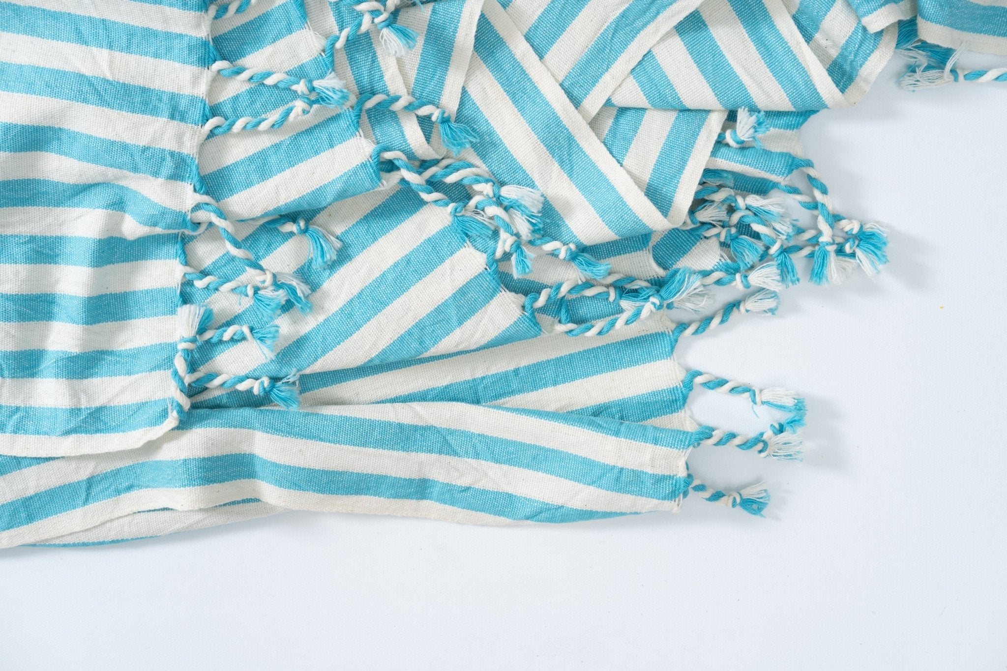 Girit Turquoise Cotton Linen Towel - Aware House