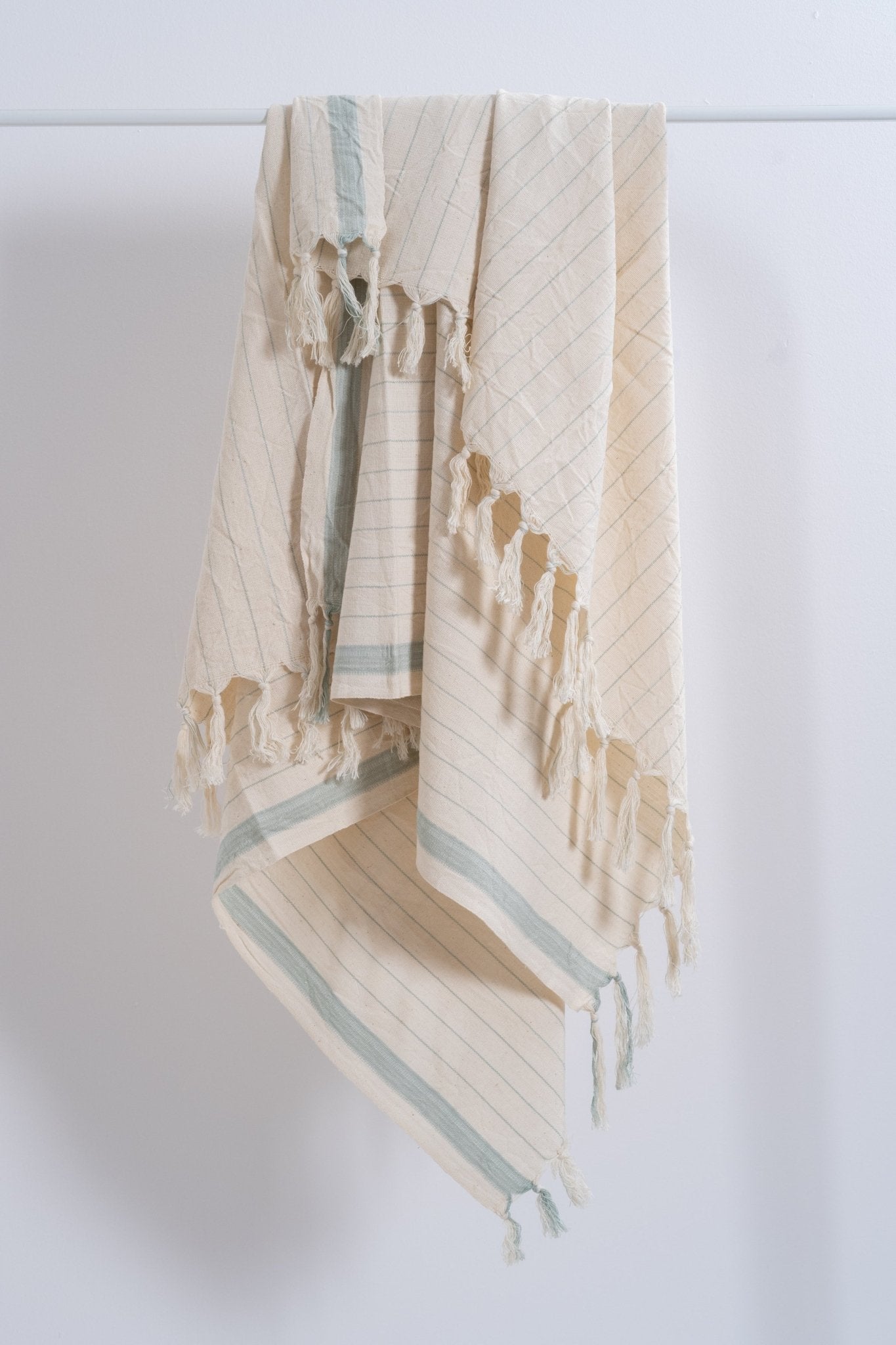 Drama Blue Cotton Linen Towel - Aware House