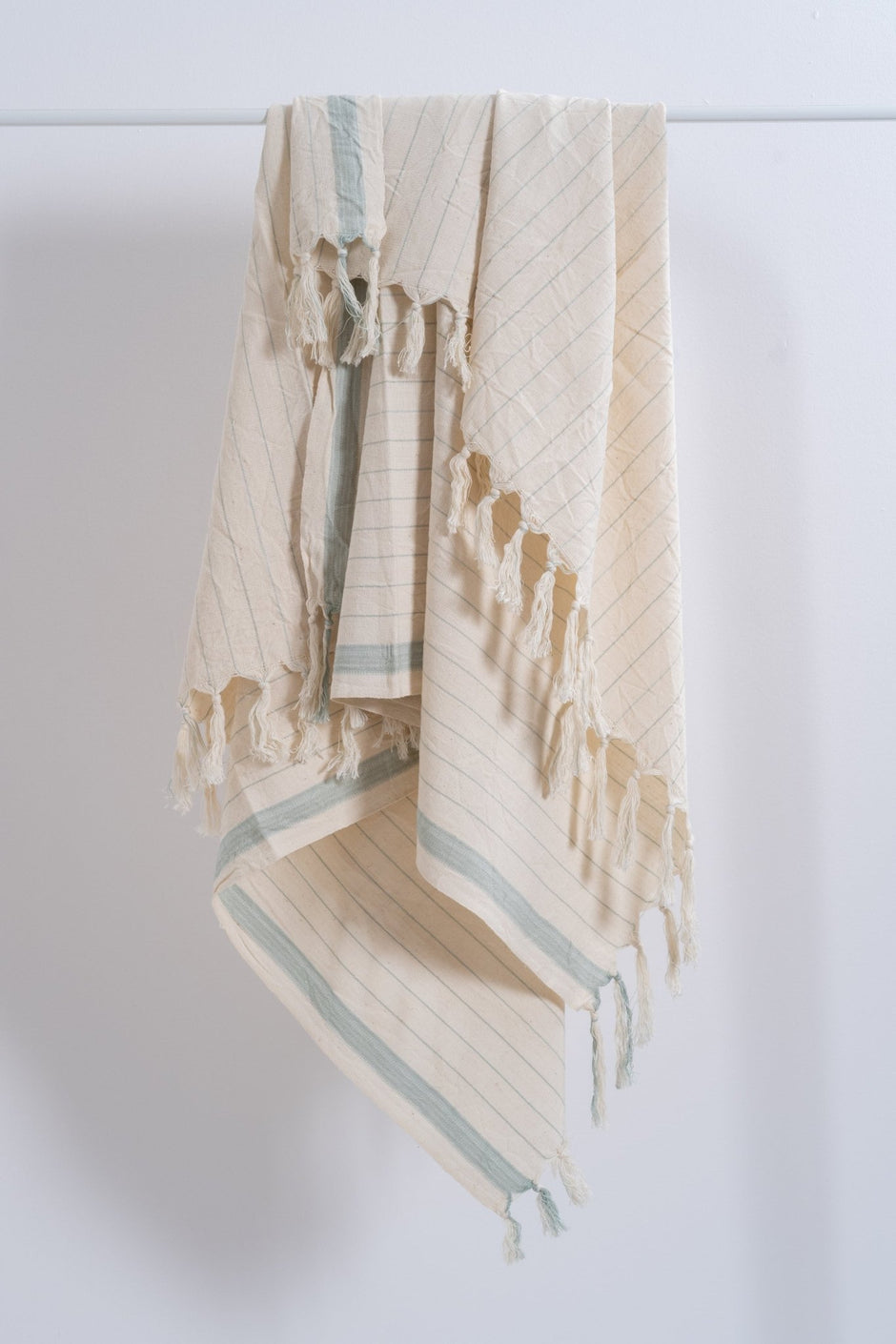 Drama Blue Cotton Linen Towel - Aware House