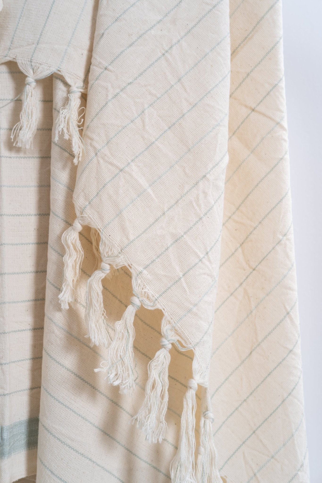 Drama Blue Cotton Linen Towel - Aware House