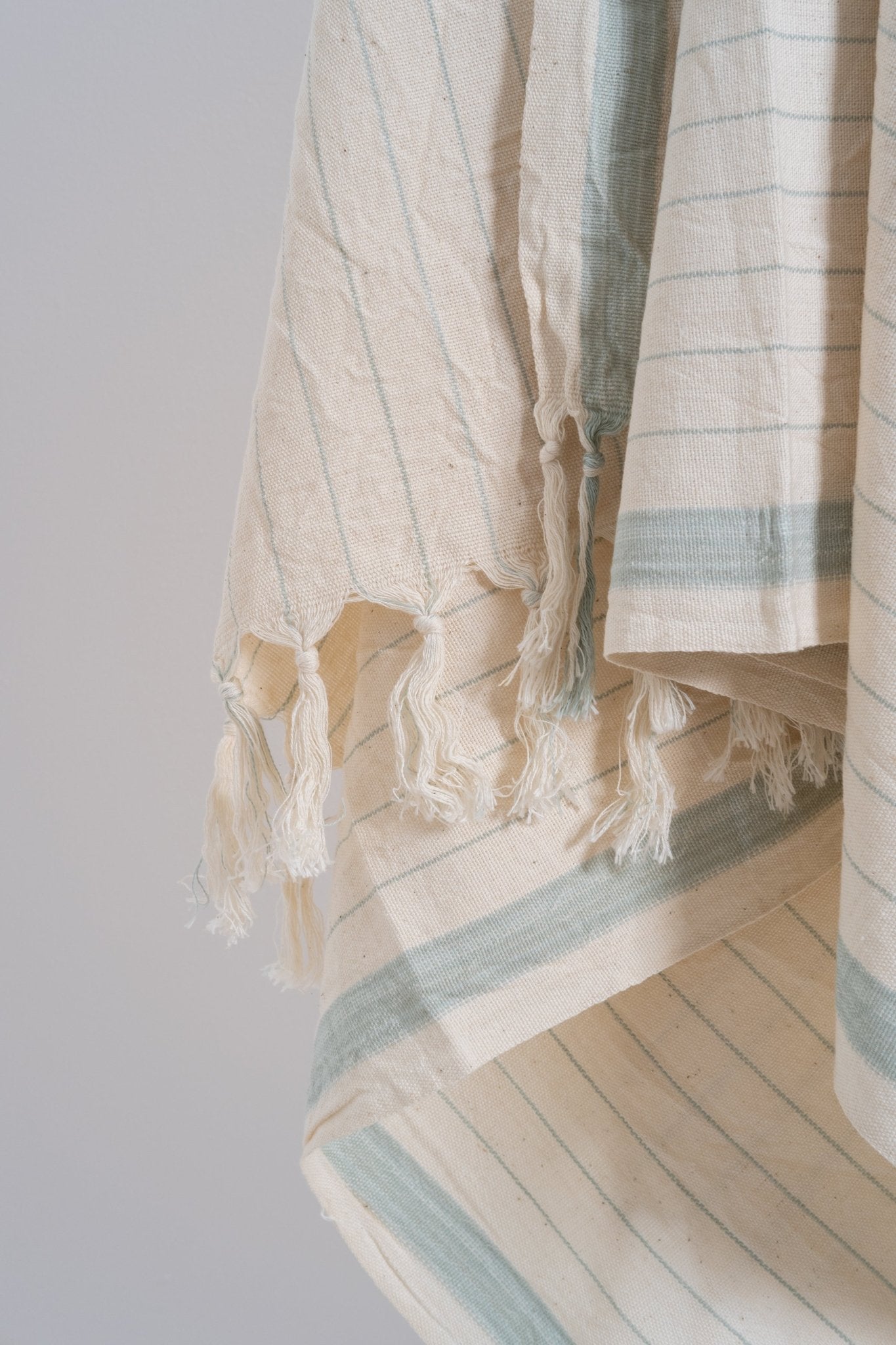 Drama Blue Cotton Linen Towel - Aware House