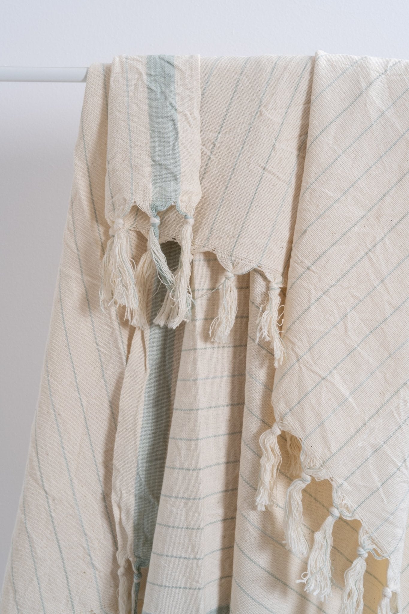 Drama Blue Cotton Linen Towel - Aware House