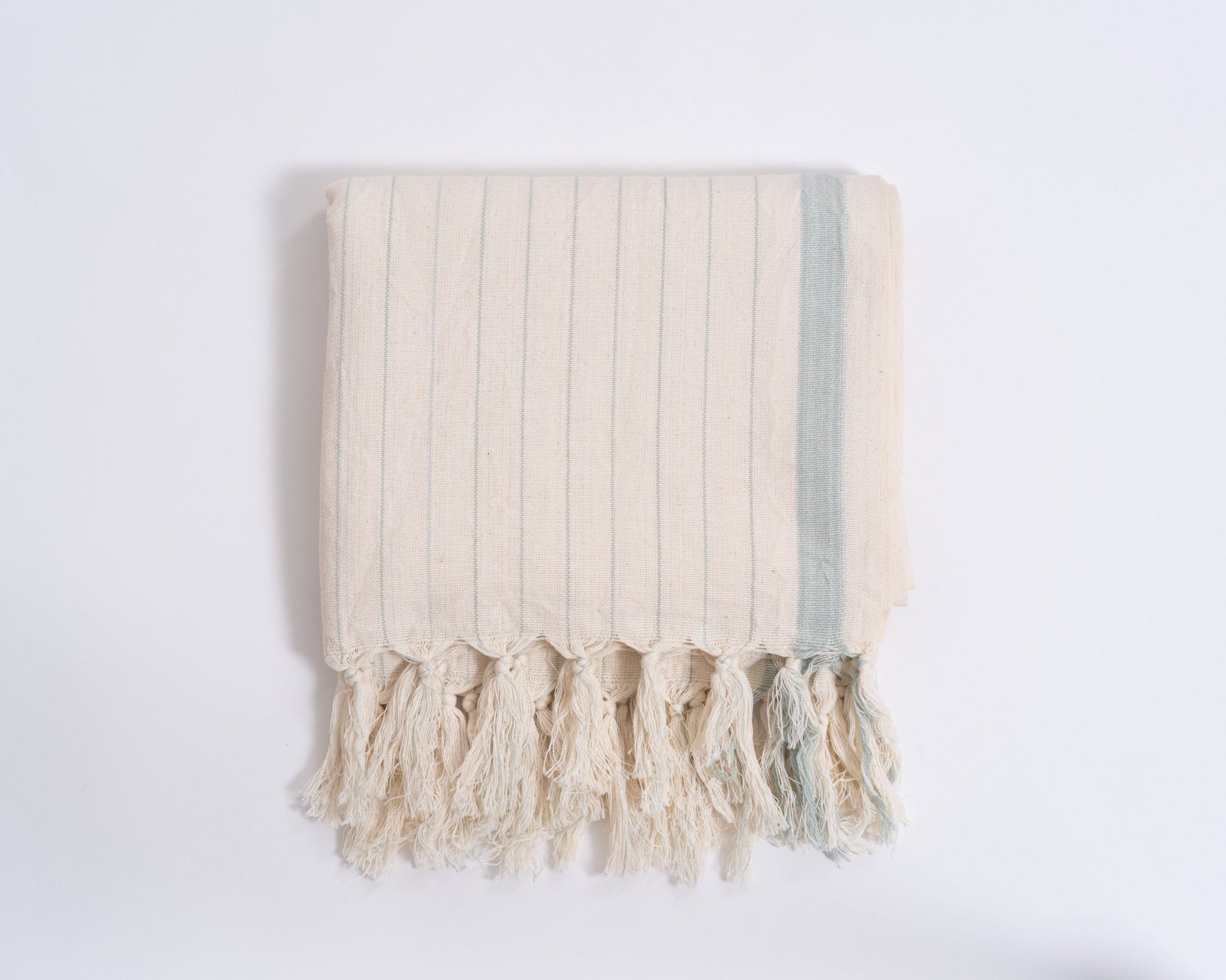 Drama Blue Cotton Linen Towel - Aware House