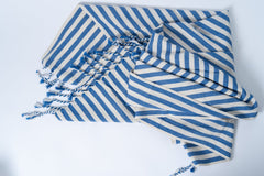 Girit Dark Blue Cotton Linen Towel - Aware House