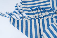 Girit Dark Blue Cotton Linen Towel - Aware House