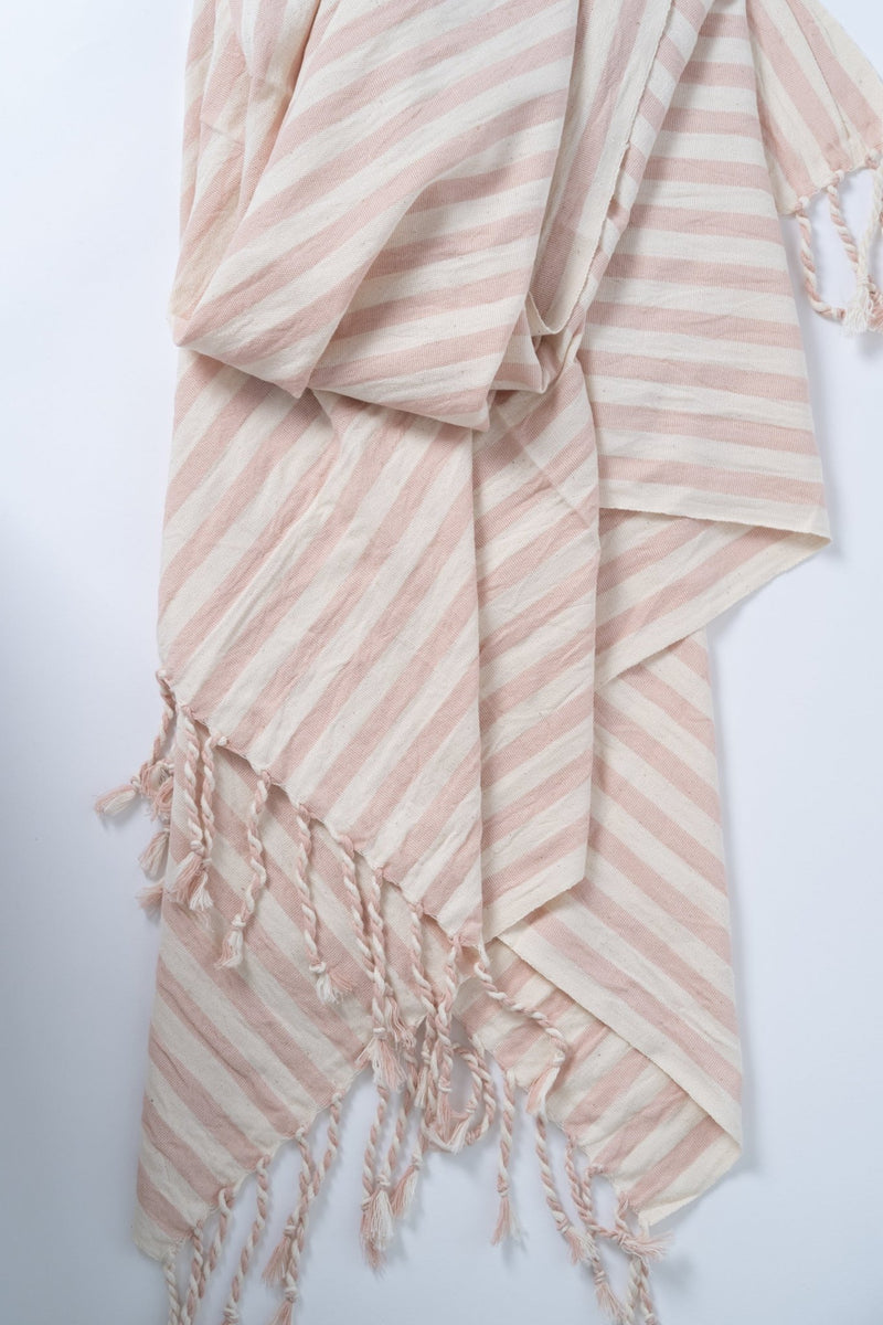 Girit Salmon Cotton Linen Towel-zoom-